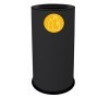 CONTENITORE TONDO 2 SCOMPARTI 70L IN ACCIAIO NERO STILCASA - 872/N
