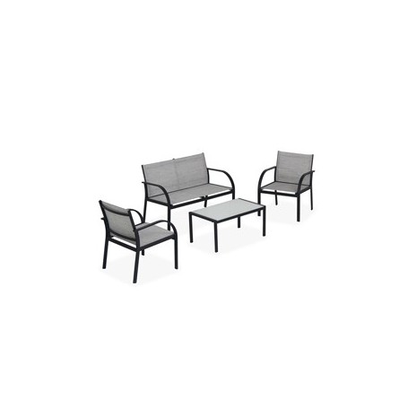 SALOTTO ANKARA NERO/GRIGIO - SET 4 ELEMENTI - S1617067
