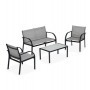 SALOTTO ANKARA NERO/GRIGIO - SET 4 ELEMENTI - S1617067