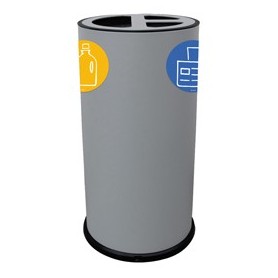 CONTENITORE TONDO 3 SCOMPARTI 70L IN ACCIAIO GRIGIO STILCASA - 873/G