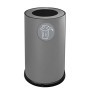 CONTENITORE TONDO 1 SCOMPARTO 100L IN ACCIAIO GRIGIO STILCASA - 991/G