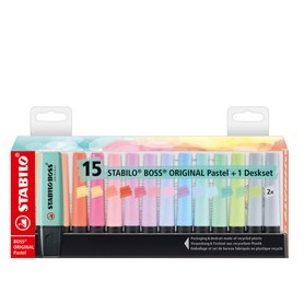 DESKSET PASTEL 15 EVIDENZIATORI STABILO BOSS COLORI ASS. 7015-02 - 7015-02