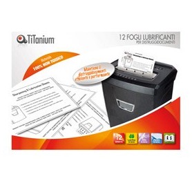 CONFEZIONE 12 FOGLI LUBRIFICANTI PER DISTRUGGIDOCUMENTI TITANIUM - SP1000