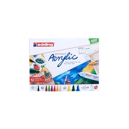 ASTUCCIO 12 MARCATORI ACRILICI CREATIVE SET EDDING - 4-CS12B