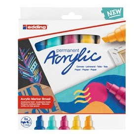 ASTUCCIO 5 MARCATORI ACRILICI EDDING 5000 BROAD ABSTRACT - 4-5000-5-999
