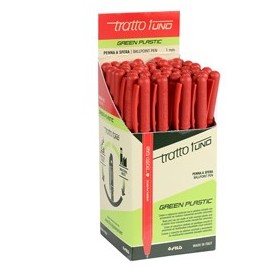 SCATOLA 50 PENNA ROSSO TRATTO 1 GREEN PUNTA MEDIA 1.0MM - F838302