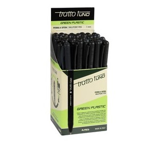 SCATOLA 50 PENNA NERO TRATTO 1 GREEN PUNTA MEDIA 1.0MM - F838303