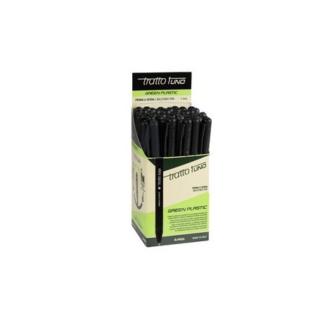 SCATOLA 50 PENNA NERO TRATTO 1 GREEN PUNTA MEDIA 1.0MM - F838303