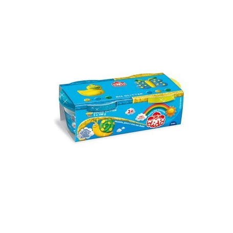 SET 2 BARATTOLI DIDO' 100GR GIALLO - AZZURRO GLITTER - 396701