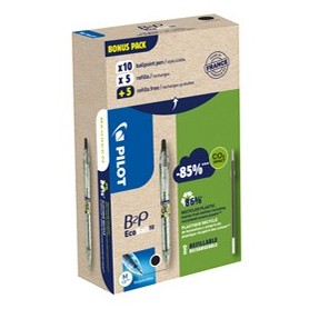 BONUSPACK 10 PENNE +10 REFILL B2P ECOBALL PUNTA 1.0MM NERO PILOT - 32