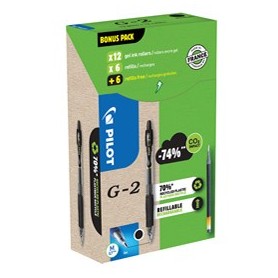 GREEN PACK 12PENNE + 12 REFILL ROLLER GEL SCATTO G-2 0