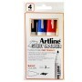 ASTUCCIO 4 MARCATORI PER TESSUTO P. TONDA 2.0MM NERO/ROSSO/BLU/GIALLO ARTLINE - A EKT2/4W