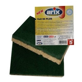 CONF 5 SPUGNE ABRASIVE ANTIBATTERICHE CELL 80 PLUS - 1 1575