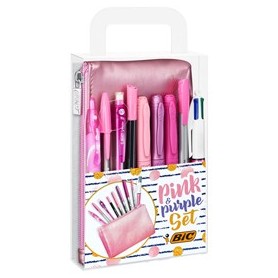 SET SCRITTURA+ASTUCCIO PINK  PURPLE - BIC - 9642801