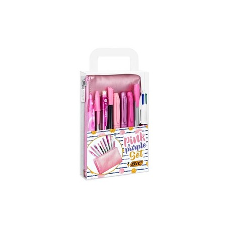 SET SCRITTURA+ASTUCCIO PINK  PURPLE - BIC - 9642801