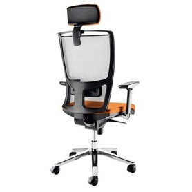POLTRONA SEMIDIREZIONALE ZOE ZOEPG ARANCIO/GRIGIO BRACC.REGOLABILI+POGGIATESTA - ZOEPG/BR3D/EA