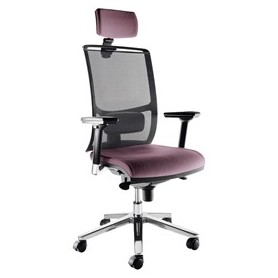 POLTRONA SEMIDIREZIONALE ZOE ZOEPG PRUGNA C/BRACCIOLI REGOLABILI E POGGIATESTA - ZOEPG/BR3D/LP