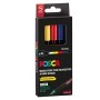ASTUCCIO 5 MARCATORE UNI POSCA PEN PC1M P. EXTRA FINE 0.7MM COL.ASS. UNI - M PC1MR 5P/2