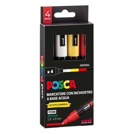 ASTUCCIO 4 MARCATORE UNI POSCA PC5M P.MEDIA 1