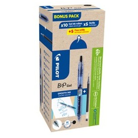 BONUSPACK 10 ROLLER +10 REFILL B2P GEL PUNTA 0.7 MM NERO PILOT - 25