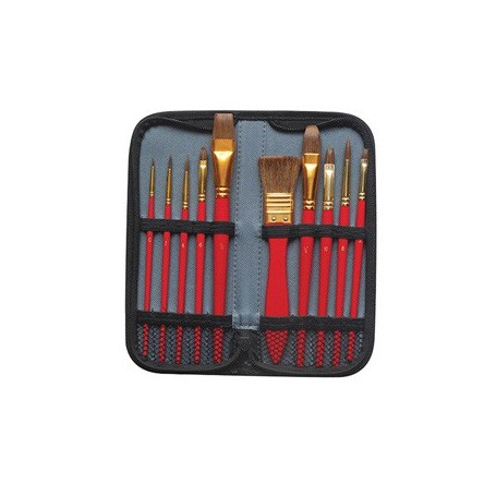 ASTUCCIO 10 PENNELLI IN PONY ASSORTITI PER ACQUERELLO DOM - 12393