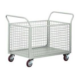 CARRELLO DA LAVORO 4 SPONDE RETE C/ SPONDE LATERALI ASPORTABILI PORTATA 300KG - C077G