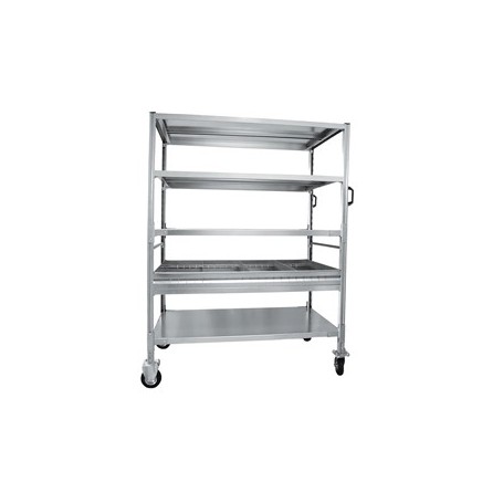 CARRELLO DA LAVORO 4 PIANI CON VASCHETTA ZINCATO - S9106