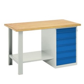 BANCO DA LAVORO CON 6 CASSETTI 150X75X90CM - BT1000GB