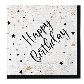 20 TOVAGLIOLI IN CARTA 33X33CM HAPPY BIRTHDAY BIG PARTY - 74547