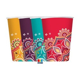 8 BICCHIERI IN CARTA CC.200 MANDALA BIG PARTY - 75760