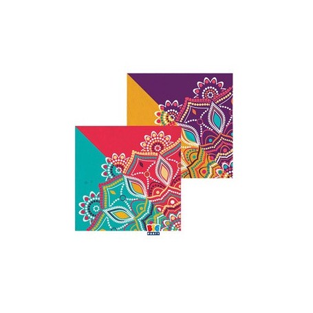 20 TOVAGLIOLI IN CARTA 33X33CM MANDALA BIG PARTY - 75761