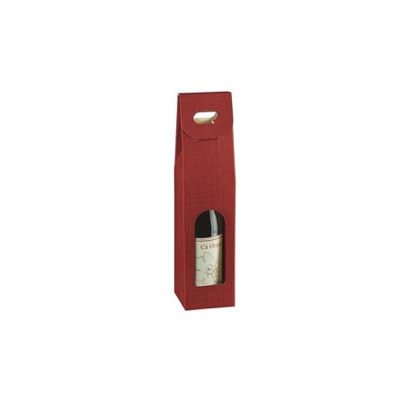 SCATOLA 1 BOTTIGLIA 90X90X385MM SETA BORDEAUX SCOTTON - 35348C