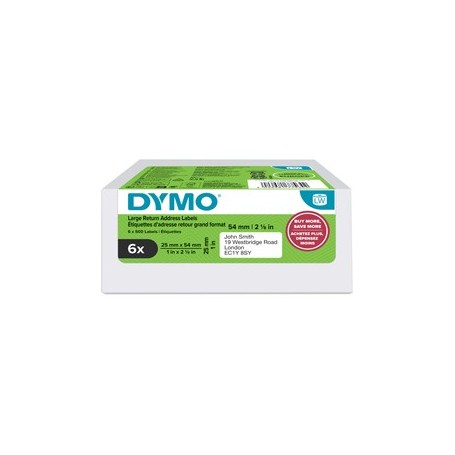 VALUE PACK 6 ROTOLI ETICHETTE LW PER INDIRIZZI 25 X 54MM BIANCO DYMO - 2177564