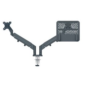 BRACCIO PER DOPPIO MONITOR  LAPTOP SALVASPAZIO GRIGIO SCURO LEITZ - 65380089