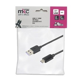 CAVO USB 2.0 100W 480MBPS CON CONNETTORI A-C - 2MT - 486611202