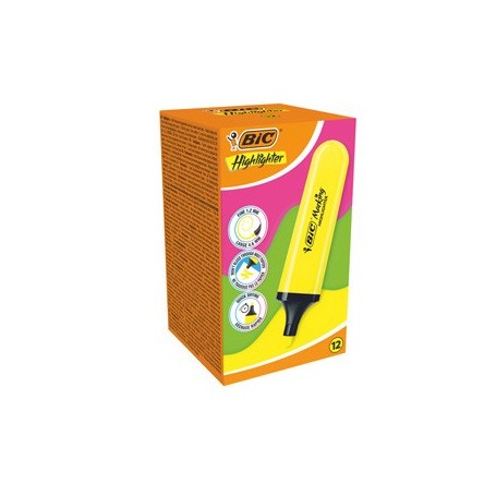 ASTUCCIO 12 EVIDENZIATORI FLAT GIALLO BICÂ® - 517962