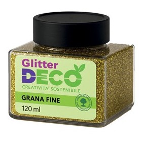 GLITTER BIO GRANA FINE FLACONE 120ML ORO DECO - 13398/01