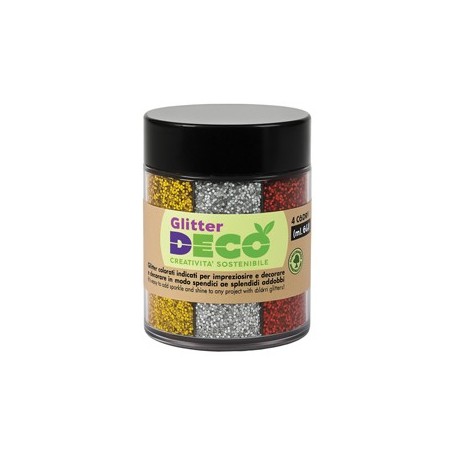 GLITTER BIO GRANA FINE DISPENSER 60ML 4 COLORI ASSORTITI DECO - 13405