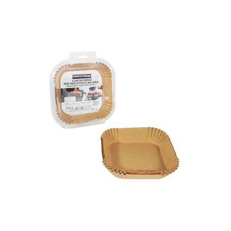 CONF 50 VASCHETTE CARTAFORNO PER FRIGGITRICE AD ARIA IN ASTUCCIO 16 X 16 X H4