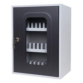 CASETTA PORTACELLULARI 30 POSTI C/ANTA TRASPARENTE E DOPPIA CHIAVE METALPLUS - 5570/30VGRIGIO