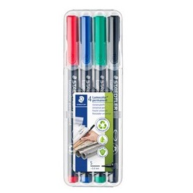 BUSTA 4 PENNARELLI LUMOCOLOR PERMANENT 313 SF 0.4MM - 313WP4