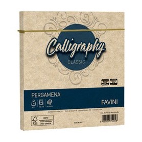 25 BUSTE CALLIGRAPHY PERGAMENA 170X170MM 90GR NOCCIOLA 04 FAVINI - A57N078