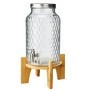 CARAFFA IN VETRO CON RUBINETTO E BASE IN BAMBOO 5