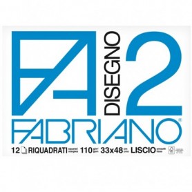 BLOCCO FABRIANO2 (33X48CM) 12FG 110GR LISCIO SQUADRATO COLLATO - 6201534 (VENDUTO IN CONFEZIONE DA 10 PZ)