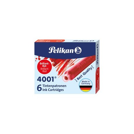 SCATOLA 6 CARTUCCE INCHIOSTRO TP/6 ROSSO PELIKAN 4001 (0ATM05) - 400142567
