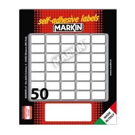 ETICHETTA ADESIVA BIANCA 20X12MM (10FOGLI X 50ETICHETTE) MARKIN - X10014