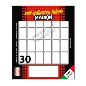 ETICHETTA ADESIVA BIANCA 27X17MM (10FOGLI X 30ETICHETTE) MARKIN - 10020