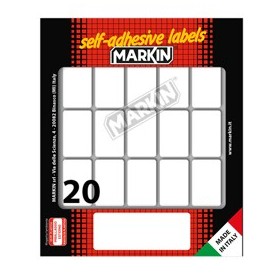 ETICHETTA ADESIVA BIANCA 34X21MM (10FOGLI X 20ETICHETTE) MARKIN - X10027