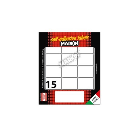 ETICHETTA ADESIVA BIANCA 37X27MM (10FOGLI X 15ETICHETTE) MARKIN - 10029