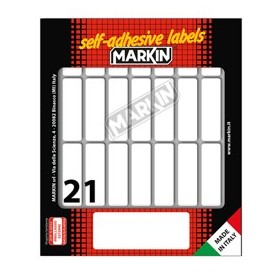 ETICHETTA ADESIVA BIANCA 46X14MM (10FOGLI X 21ETICHETTE) MARKIN - 10032